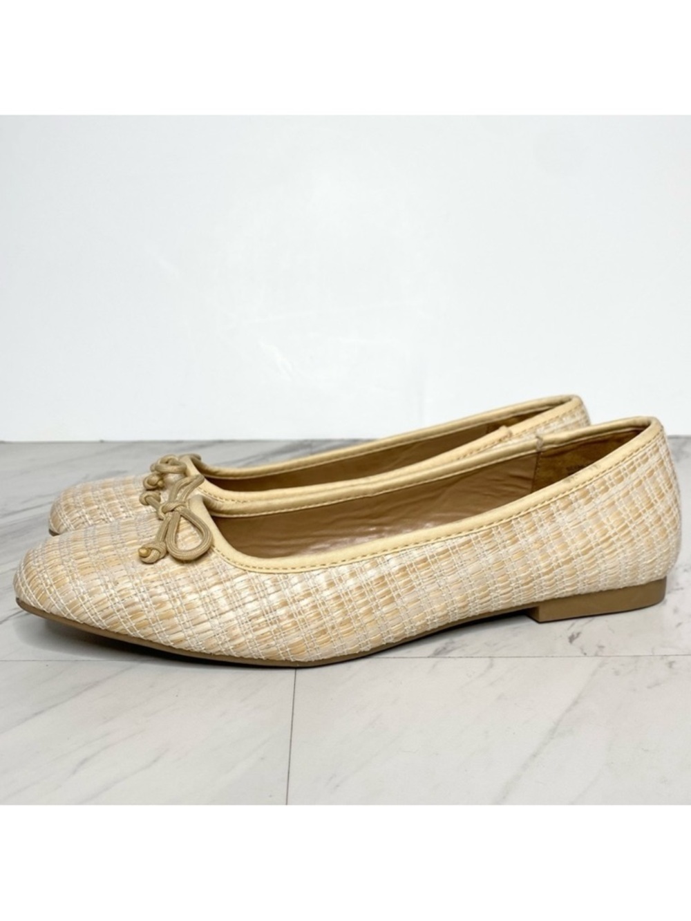 Steve Madden Seemly Natural Raffia Woven Ballet Flat 9M